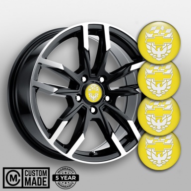 Pontiac Silicone Stickers for Center Wheel Caps Yellow White Firebird Edition
