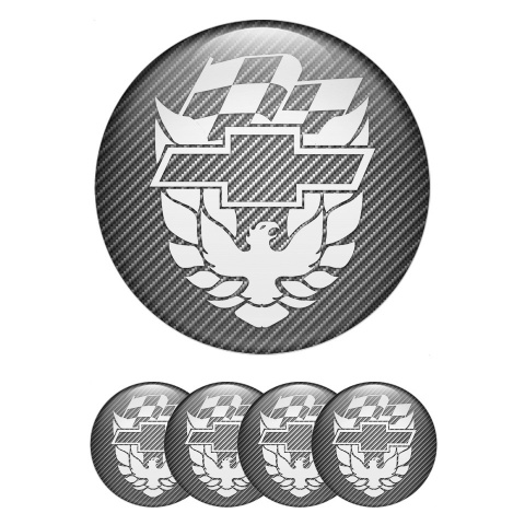 Pontiac Wheel Emblem for Center Caps Carbon White Firebird Logo