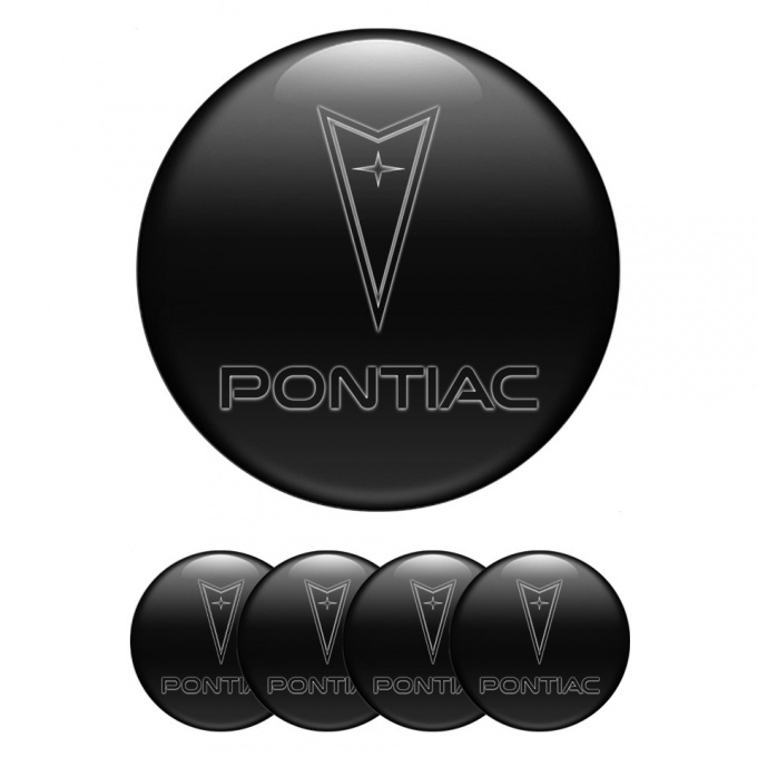 Pontiac Emblem for Wheel Center Caps Black Base Classic Logo Design