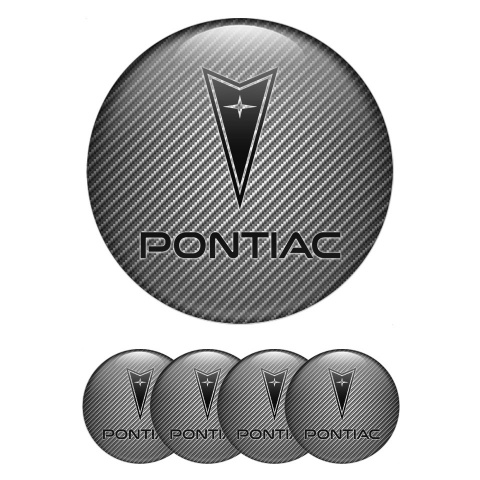 Pontiac Center Caps Wheel Emblem Light Carbon Base Black Logo Motif