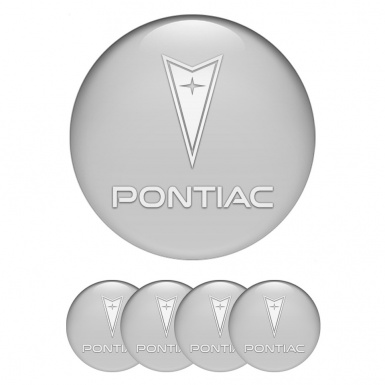Pontiac Emblem for Center Wheel Caps Grey Fill Classic White Logo