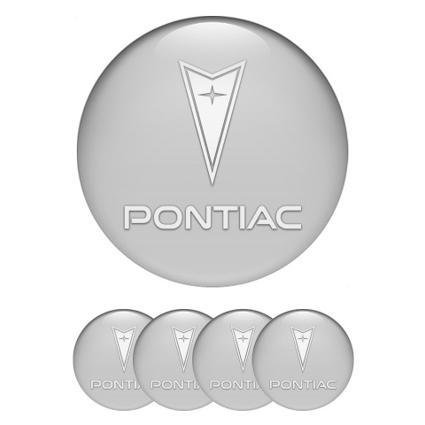 Pontiac Emblem for Center Wheel Caps Grey Fill Classic White Logo