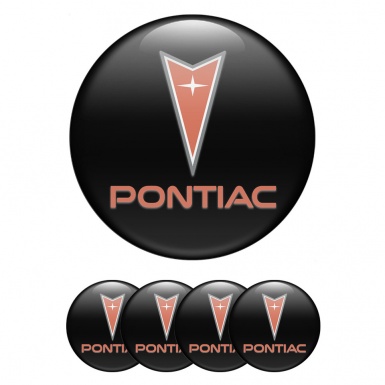 Pontiac Center Caps Wheel Emblem Black Background Red Logo Style