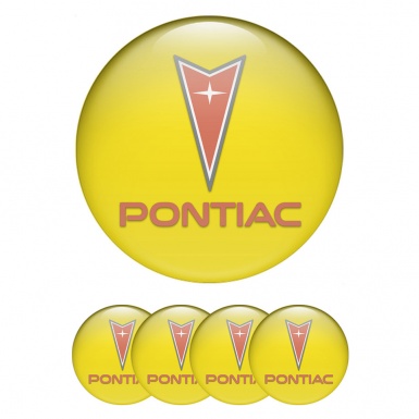Pontiac Wheel Emblem for Center Caps Yellow Background Red Edition