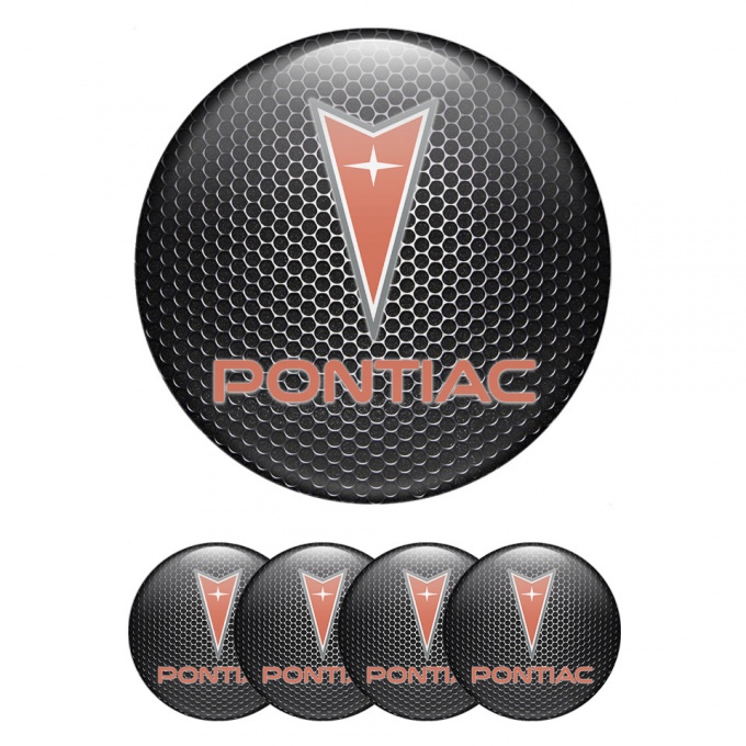 Pontiac Emblem for Center Wheel Caps Metal Grate Red Logo Edition