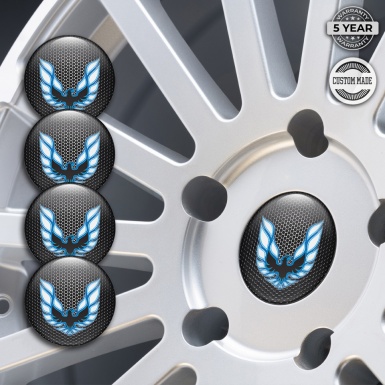 Pontiac Emblem for Wheel Center Caps Steel Grate Blue Firebird Logo