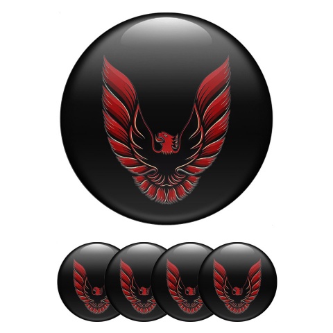 Pontiac Emblem for Center Wheel Caps Black Fill Red Firebird Art