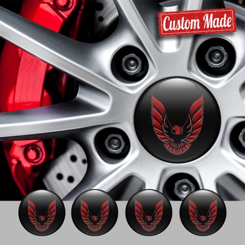 Pontiac Emblem for Center Wheel Caps Black Fill Red Firebird Art