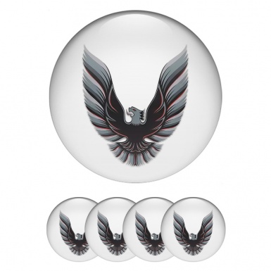 Pontiac Emblem for Center Wheel Caps White Artistic Firebird Logo Edition