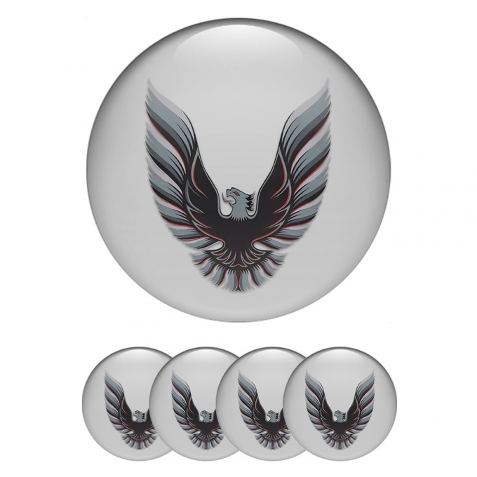 Pontiac Stickers for Center Wheel Caps Grey Artistic Firebird Edition