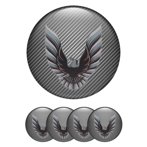 Pontiac Stickers for Wheels Center Caps Carbon Fiber Artistic Firebird Logo