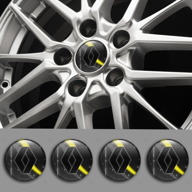 Renault Center Caps Wheel Emblem Digital Theme Black Logo Design