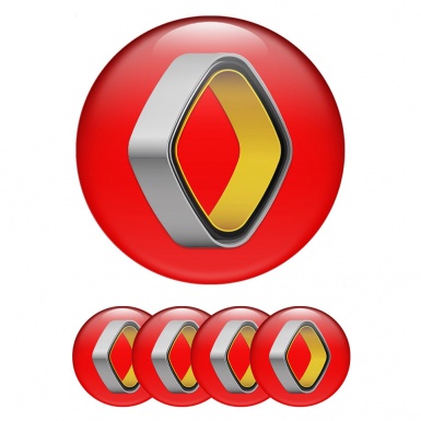 Renault Emblem for Center Wheel Caps Red Tone Artistic Logo Design
