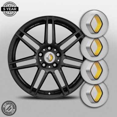 Renault Emblems for Center Wheel Caps Grey Tone Artistic Logo Edition