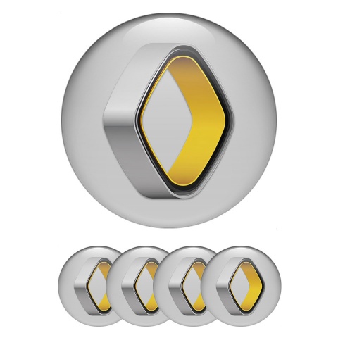 Renault Emblems for Center Wheel Caps Grey Tone Artistic Logo Edition
