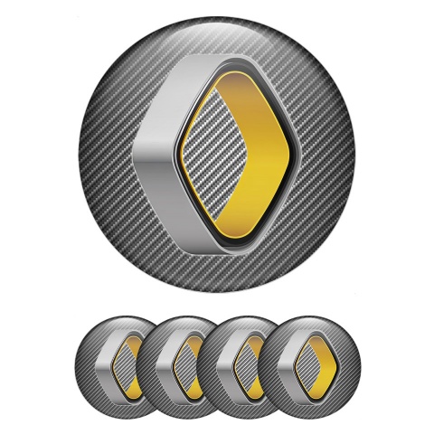 Renault Wheel Stickers for Center Caps Carbon Fiber Artistic Logo Edition