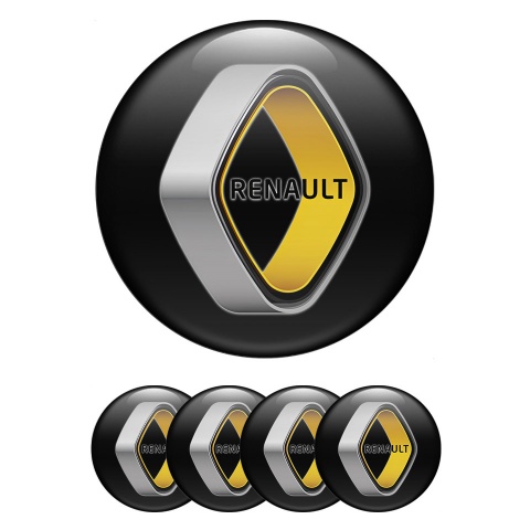 Renault Wheel Emblem for Center Caps Black Creative Logo Design