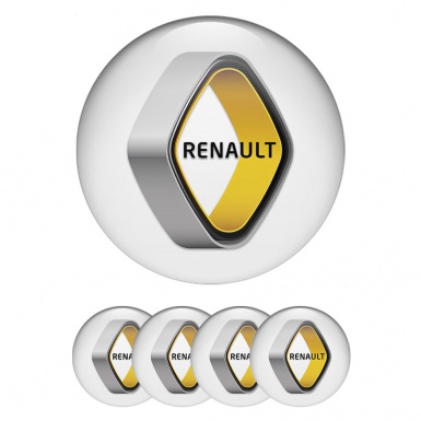 Renault Stickers for Wheels Center Caps White Creative Logo Design