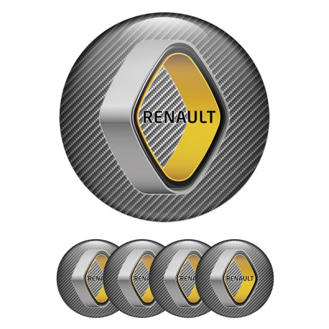Renault Center Wheel Caps Stickers Carbon Texture Creative Logo Motif