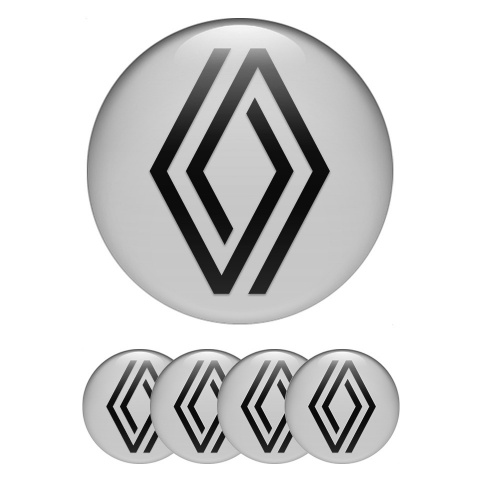 Renault Wheel Emblem for Center Caps Grey Base Minimalist Logo Design