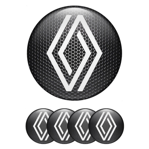 Renault Wheel Emblem for Center Caps Steel Grate White Simple Logo Design