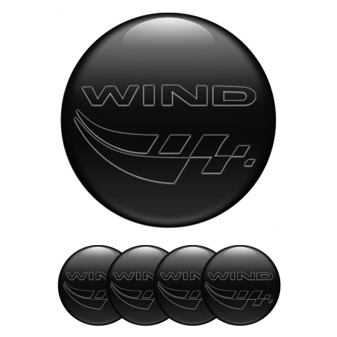 Renault Wind Stickers for Wheels Center Caps Black Fill Transparent Logo