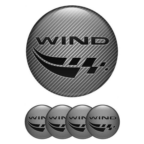 Renault Wheel Stickers for Center Caps Carbon Texture Black Logo