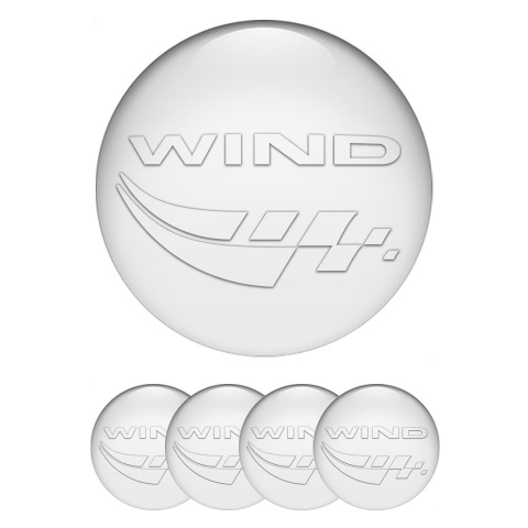 Renault Domed Stickers for Wheel Center Caps White Pearl Racing Logo