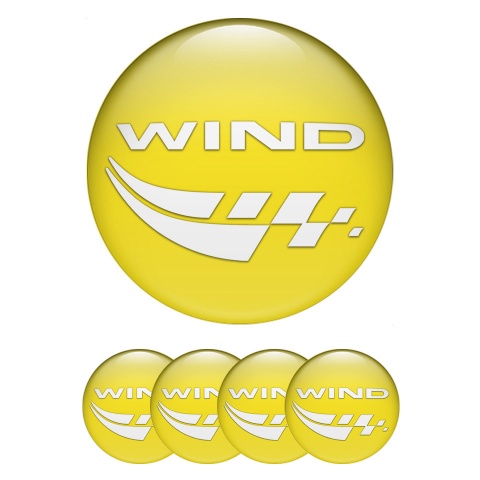 Renault Stickers for Wheels Center Caps Yellow White Racing Logo Design