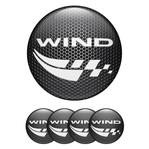 Renault Center Wheel Caps Stickers Steel Texture White Sport Logo