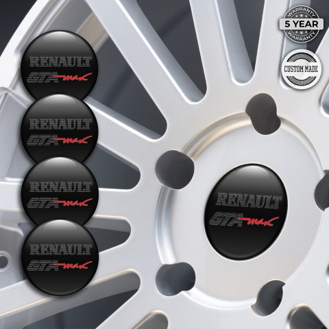 Renault GTA Emblems for Center Wheel Caps Black Max Logo Design