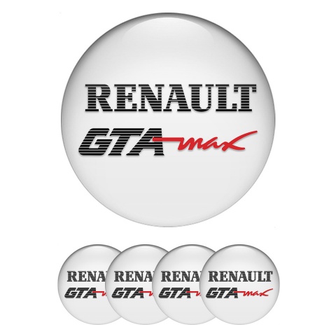 Renault GTA Center Wheel Caps Stickers White Max Logo Edition