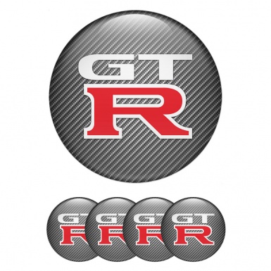 Nissan GTR Emblem for Center Wheel Caps Carbon Red Sport Logo