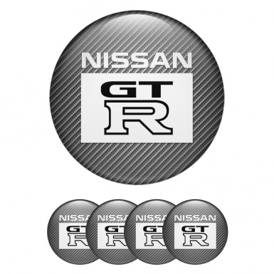 Nissan GTR Wheel Emblem for Center Caps Light Carbon Rectangle Logo