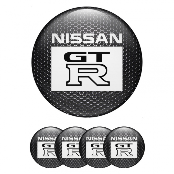 Nissan GTR Stickers for Wheels Center Caps Metal Mesh Rectangle Logo