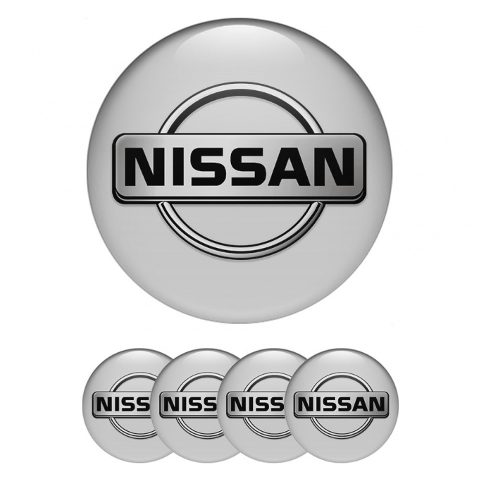 Nissan Wheel Emblem for Center Caps Grey Background Chromatic Logo