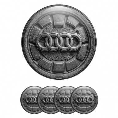 Audi Wheel Emblem for Center Caps Ancient Circle Ornaments Design