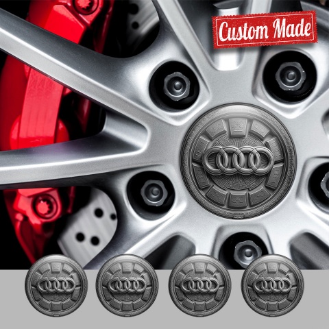 Audi Wheel Emblem for Center Caps Ancient Circle Ornaments Design