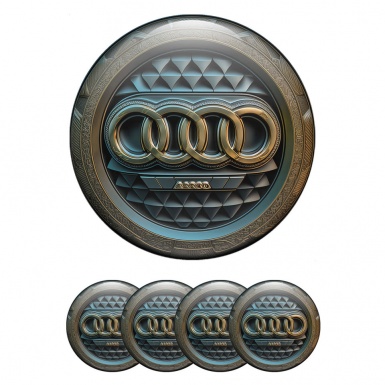 Audi Stickers for Wheels Center Caps Mythic Oriental Ring Copper Logo
