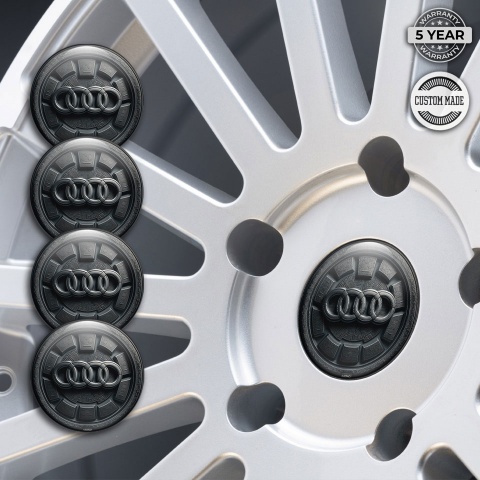 Audi Wheel Stickers for Center Caps Dark Ancient Stone Circle Edition