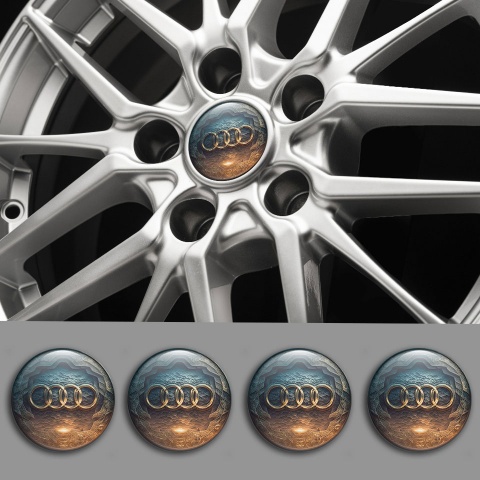Audi Silicone Stickers for Center Wheel Caps Mystery Sunrise Dark Ornaments