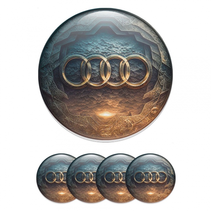 Audi Silicone Stickers for Center Wheel Caps Mystery Sunrise Dark Ornaments