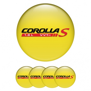 Toyota Corolla Emblem for Wheel Center Caps Yellow Base Black Red Logo