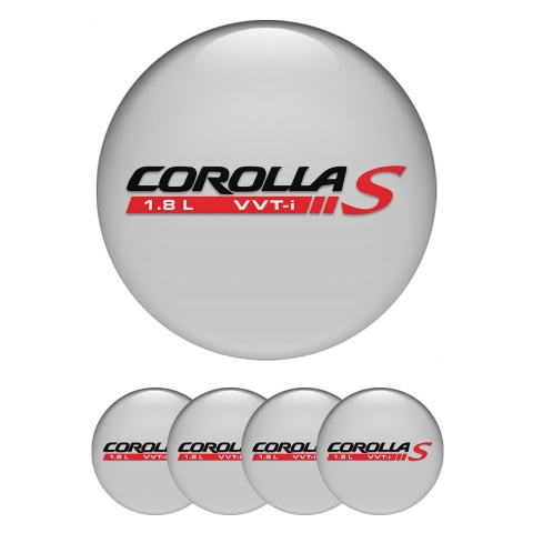 Toyota Corolla Emblem for Center Wheel Caps Grey Fill Black Red Edition