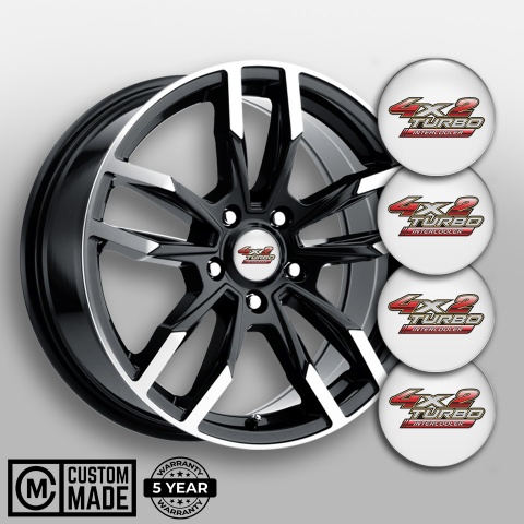 Toyota Center Caps Wheel Emblem White Base Red Logo Turbo Edition