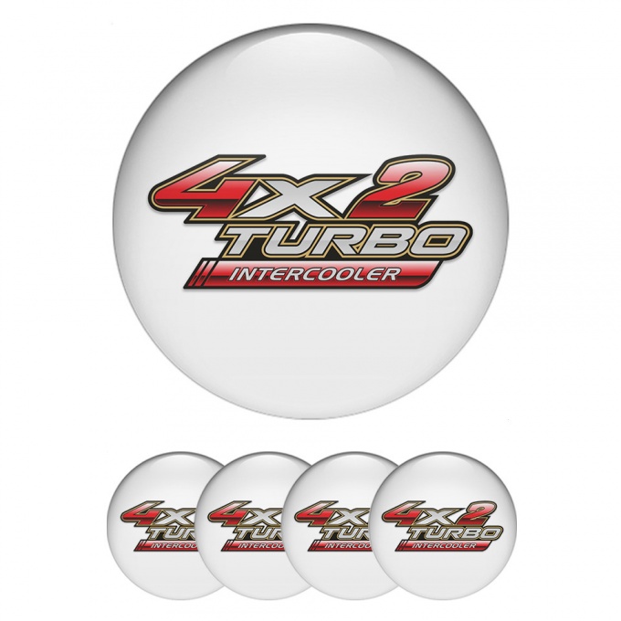 Toyota Center Caps Wheel Emblem White Base Red Logo Turbo Edition