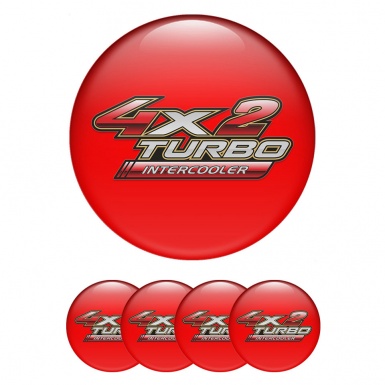 Toyota Silicone Stickers for Center Wheel Caps Crimson Red Logo Turbo Edition