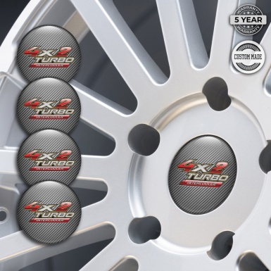 Toyota Stickers for Wheels Center Caps Carbon Fiber Red Logo Turbo Edition