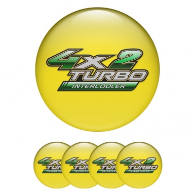 Toyota Wheel Stickers for Center Caps Yellow Green Logo Turbo Intercooler