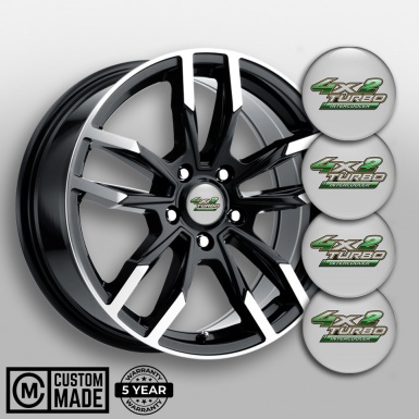 Toyota Center Caps Wheel Emblem Grey Base Green Logo Turbo Edition